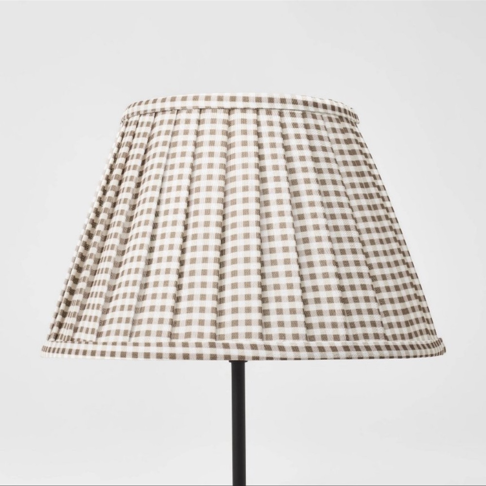Gingham Pleated Lamp Shade